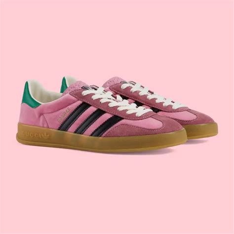 gucci adidas gazelle pink velvet|adidas x gucci jewelry.